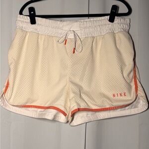 Nike Women's Athletic Shorts in Cream and Orange